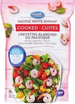 Prix bas de circulaire 9,97 $, Crevettes blanches du Pacifique crues 500 g (1,1 lb)