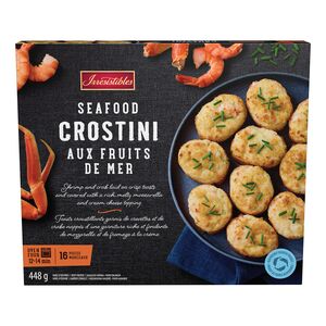 Prix bas de circulaire 14,99 $, Crostini à saveur de fruits de mer 448 g
